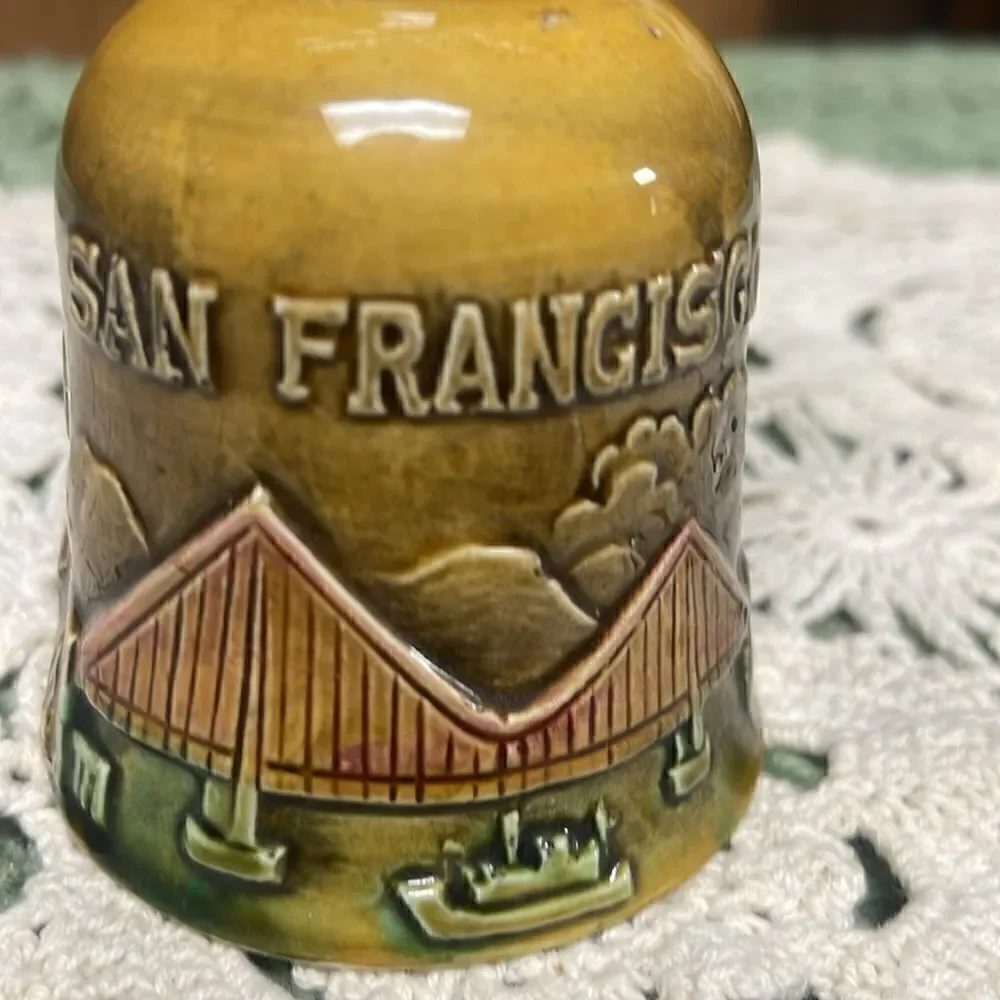 Vintage SanFrancisco Trolley Cable Car Ceramic Bell